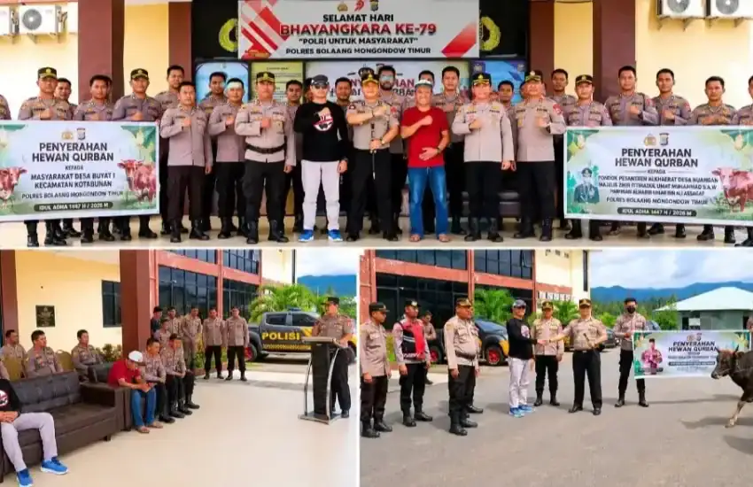 Polres Boltim Serahkan Hewan Qurban untuk Masyarakat dan Ponpes di Momentum Idul Adha 1447 H
