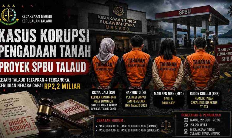 Kejari Talaud Tahan Empat Tersangka Korupsi Lahan SPBU