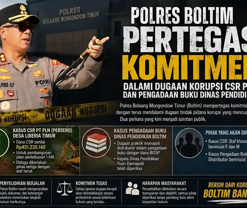 Polres Boltim Dalami Dugaan Korupsi CSR dan Pengadaan Buku BOSP