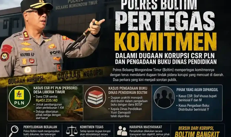 Polres Boltim Dalami Dugaan Korupsi CSR dan Pengadaan Buku BOSP